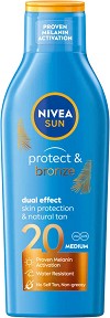 Nivea Sun Protect & Bronze Lotion - Слънцезащитен лосион за тен от серията Sun - лосион