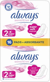 Always Sensitive Super Pads - 16    -  