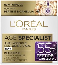 L'Oreal Paris Age Specialist 55+ - Възстановяващ крем против стареене от серията "Age Specialist" - крем