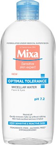 Mixa Optimal Tolerance Micellar Water - Мицеларна вода против раздразнения от серията "Optimal Tolerance" - продукт