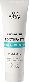 Urtekram Mint & Green Tea Toothpaste - Паста за зъби с мента и зелен чай, без флуорид - паста за зъби