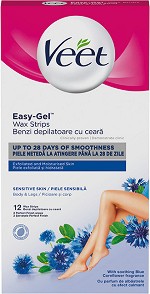 Veet Easy-Gel Wax Strips Sensitive Skin Body & Legs -        - 