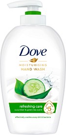 Dove Caring Hand Wash - Течен крем сапун с аромат на краставица и зелен чай от серията Go Fresh - сапун