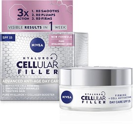 Nivea Cellular Filler Firming + Cell Activating Anti-Age Day Care SPF 15 - Крем за лице против бръчки от серията "Firming + Cell Activating" - крем