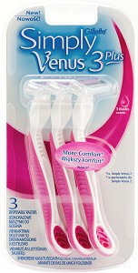 Gillette Simply Venus 3 Plus Disposable Razor -     Venus, 3  - 