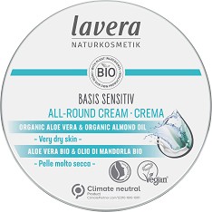 Lavera Basis Sensitiv All-Round Cream - Универсален крем с био масла от бадем и ший от серията "Basis Sensitiv" - крем