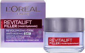 L'Oreal Revitalift Filler HA Anti-Age Day Cream - Крем за лице против стареене с хиалурон от серията "Revitalift Filler HA" - крем