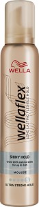 Wellaflex Shiny Hold Ultra Strong Hold Mousse -          - 