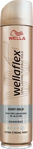 Wellaflex Shiny Hold Ultra Strong Hold Hairspray - Лак за коса за ултра силна фиксация и блясък - лак