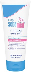 Sebamed Baby Cream Extra Soft - Бебешки крем за лице за деликатна кожа от серията "Baby Sebamed" - крем
