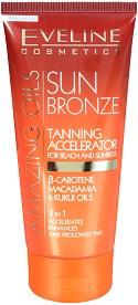 Eveline Amazing Oils Sun Bronze Tanning Accelerator - Ускорител за бронзов тен за плаж и солариум от серията "Sun Care" - продукт