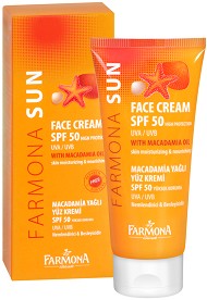 Farmona Sun Face Cream SPF 50 - Слънцезащитен крем за лице за нормална и чувствителна кожа - крем