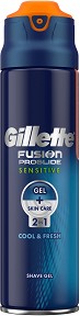 Gillette Fusion ProGlide Sensitive 2 in 1 Cool & Fresh Shave Gel -         Fusion - 