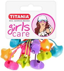 Детски ластици за коса със звездички Titania - 5 броя от серията Girls Care - ластик