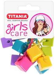 Детски ластици за коса с кубчета Titania - 5 броя от серията Girls Care - ластик