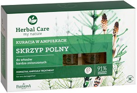 Farmona Herbal Care Horsetail Ampoule Treatment - Ампули с полски хвощ за възстановяване на увредена коса от серията "Herbal Care" - продукт