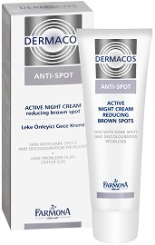 Farmona Dermacos Anti-Spot Active Night Cream - Активен нощен крем за лице против хиперпигментация от серията "Dermacos Anti-Spot" - крем