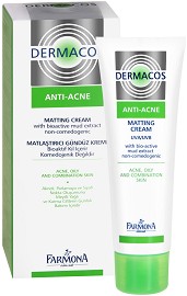 Farmona Dermacos Anti-Acne Matting Cream - Матиращ дневен крем за проблемна кожа от серията "Dermacos Anti-Acne" - крем