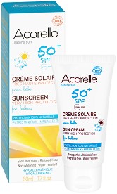 Acorelle Nature Sun Sunscreen for Babies SPF 50+ - Био бебешки слънцезащитен крем от серията "Nature Sun" - крем