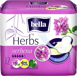 Bella Herbs Verbena Deo Fresh - Ароматизирани дамски превръзки - 12 или 20 броя - дамски превръзки