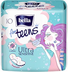 Bella for Teens Ultra Sensitive - Дамски превръзки с крилца - 10 или 20 броя - дамски превръзки