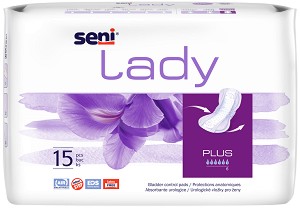 Урологични дамски превръзки Seni Lady Plus - За лека и средна инконтиненция, 15 броя - дамски превръзки