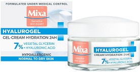 Mixa Hyalurogel Light Intensive Hydration Cream-Gel - Хидратиращ гел крем за лице за чувствителна и нормална кожа от серията "Hyalurogel" - крем