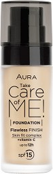 Aura Take Care of Me Foundation - SPF 15 - Озаряващ фон дьо тен с витамин C за естествена визия - фон дьо тен