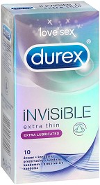 Durex Invisible Extra Thin Lubricated -       10  - 