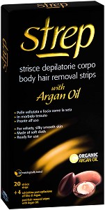 Strep Body Hair Removal Strips Argan Oil - Епилиращи ленти за тяло с арган, 20 броя - продукт