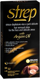 Strep Hair Removal Strips Argan Oil Face And Delicate Areas - 20            - 