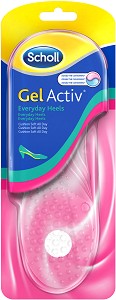 Scholl Gel Activ Everyday Heels - Дамски гел стелки за ежедневни обувки с нисък ток от серията "Gel Activ Women" - продукт