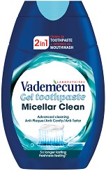 Vademecum Advanced Clean 2 in 1 Toothpaste + Mouthrinse - Паста за зъби и вода за уста 2 в 1 за дълбоко почистване с мицели - паста за зъби