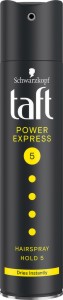 Taft Power Express Hairspray - Бързосъхнещ лак за коса със силна фиксация - лак