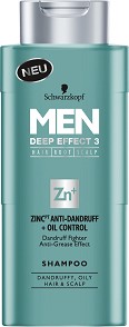 Schwarzkopf Men Deep Effect 3 Zink Anti-Dandruff + Oil Control Shampoo -            "Men Deep Effect 3" - 