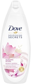 Dove Nourishing Secrets Glowing Ritual Body Wash - Душ гел с екстракт от лотос и оризова вода от серията "Nourishing Secrets" - душ гел