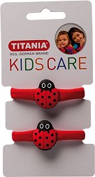Детски ластици за коса с калинки Titania - 2 броя от серията Kids Care - ластик