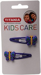 Детски фиби за коса с пеперуди Titania - 2 броя от серията Kids Care - детски аксесоар