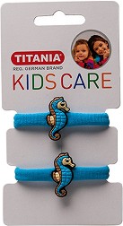 Детски ластици за коса с морски кончета Titania - 2 броя от серията Kids Care - ластик