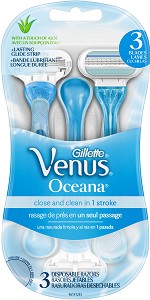 Gillette Venus Oceana - Дамски самобръсначки от серията Venus, 3 броя - самобръсначка