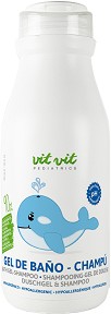 Diet Esthetic Vit Vit Pediatrics Bath Gel Shampoo - Бебешки хипоалергенен душ гел и шампоан 2 в 1 от серията Vit Vit Pediatrics - продукт