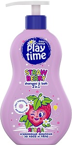 Измиваща емулсия 2 в 1 за коса и тяло Play Time - С аромат на ягода от серията Play Time - продукт