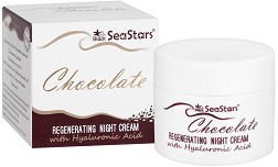 Black Sea Stars Chocolate Regenerating Night Cream - Регенериращ нощен крем за лице с хиалуронова киселина от серията "Chocolate" - крем