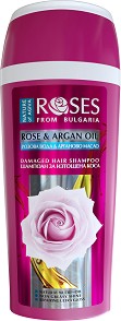 Nature of Agiva Rose & Argan Oil Damaged Hair Shampoo - Шампоан за изтощена коса с розова вода и масло от арган от серията "Roses" - шампоан