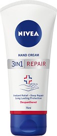 Nivea 3 in 1 Repair Hand Cream - Възстановяващ крем за ръце за суха кожа - крем