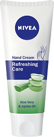 Nivea Refreshing Care Hand Cream - Освежаващ крем за ръце с алое вера и жожоба - крем