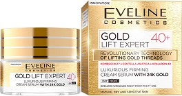 Eveline Gold Lift Expert Cream Serum 40+ - Стягащ крем серум за лице със злато от серията "Gold Lift Expert" - крем