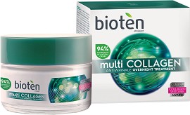 Bioten Multi-Collagen Antiwrinkle Overnight Treatment - Нощен крем за лице против бръчки - крем