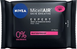 Nivea MicellAIR Expert Waterproof Make-up Remover Wipes - Мокри кърпички за почистване на грим от серията MicellAIR Expert, 20 броя - мокри кърпички