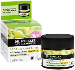 Dr. Scheller Argan & Amaranth Anti-Wrinkle Day Care SPF 10 - Крем за лице против бръчки от серията Argan & Amaranth - крем